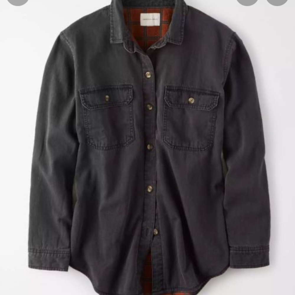 AE Soft Plush Lined Shirt Jacket Sz Small